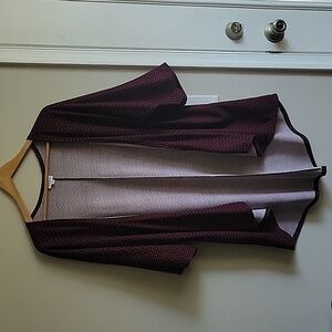 EUC Lularoe Red and Black Chevron Lindsay Kimono